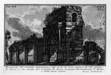 Monument van de Antoninische leiding, waaronder de Via Appia liep